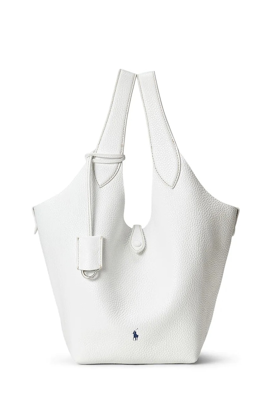 Polo Ralph Lauren torebka skórzana Tote nie mieści A4 biały 428938031