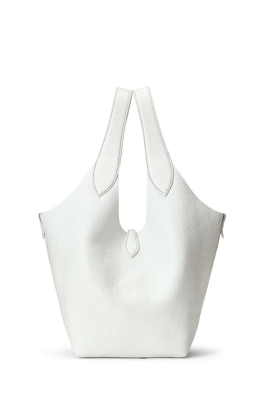 Akcesoria Polo Ralph Lauren torebka skórzana Tote 428938031 biały