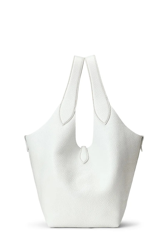 Akcesoria Polo Ralph Lauren torebka skórzana Tote 428938031 biały