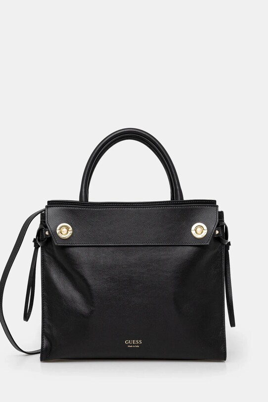 Guess torebka skórzana BIANCA skóra licowa czarny HWBIAA.L5117