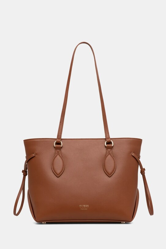 Шкіряна сумочка Guess FLORENCE лицьова шкіра коричневий HWFLNC.L5103