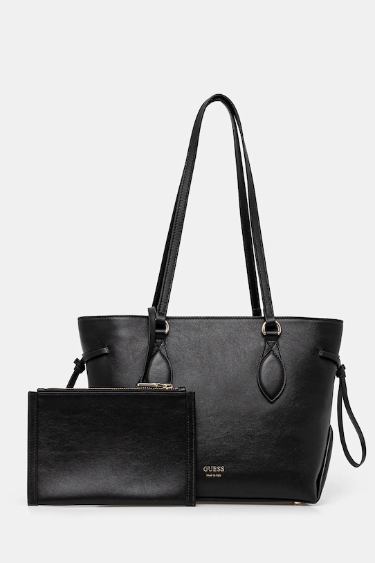 Guess torebka skórzana FLORENCE skóra licowa czarny HWFLNC.L5103