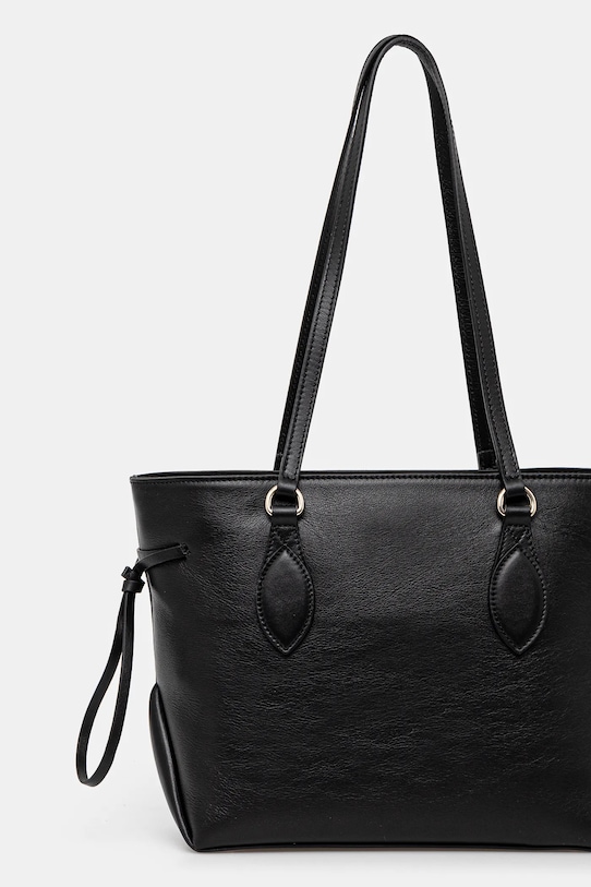 Akcesoria Guess torebka skórzana FLORENCE HWFLNC.L5103 czarny