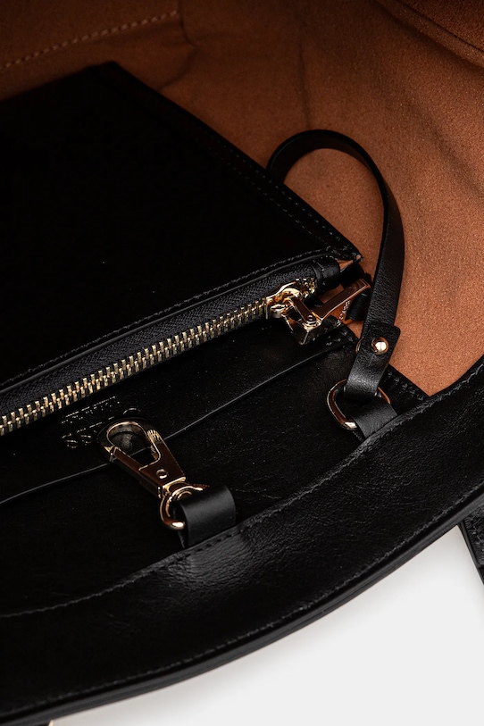 Guess torebka skórzana FLORENCE HWFLNC.L5103 czarny