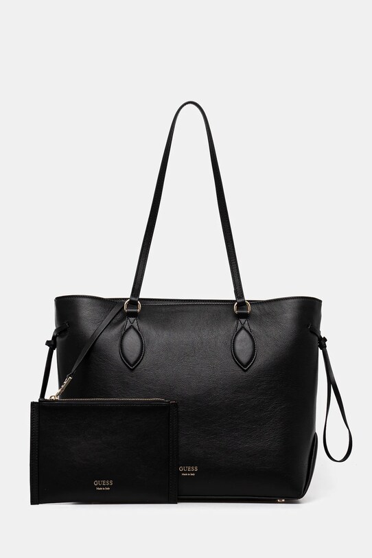 Guess poseta de piele FLORENCE uni negru HWFLNC.L5165