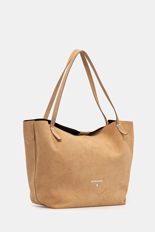 Dvostrana kožna torba Patrizia Pepe 2B0130.L153 zelena SS25