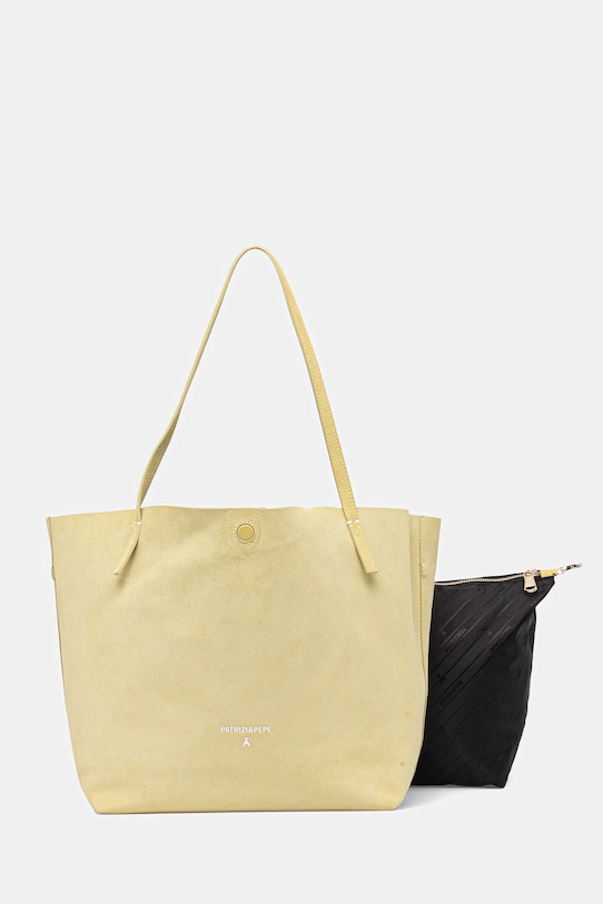 Двусторонняя кожаная сумка Patrizia Pepe замш зелёный 2B0130.L153