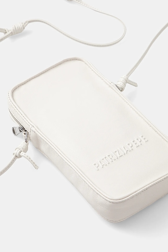 Δερμάτινο τσαντάκι τηλεφώνου Patrizia Pepe 2Q0008.L113 λευκό SS25