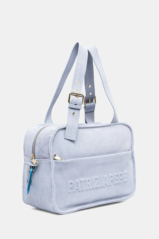 Patrizia Pepe geanta de mana din piele intoarsa 2B0125.L152P albastru SS25