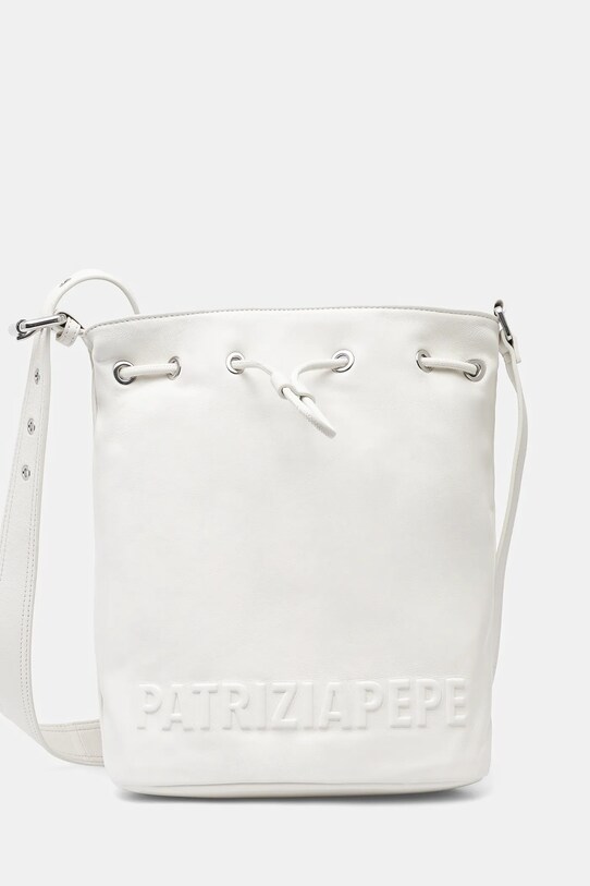 Patrizia Pepe borsa a mano in pelle pelle fiore bianco 2B0129.L113