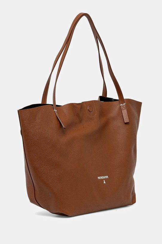 Kožená kabelka Patrizia Pepe 2B0130.L148 hnedá AW25