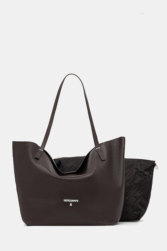 Patrizia Pepe torebka skórzana skóra licowa brązowy 2B0130.L148