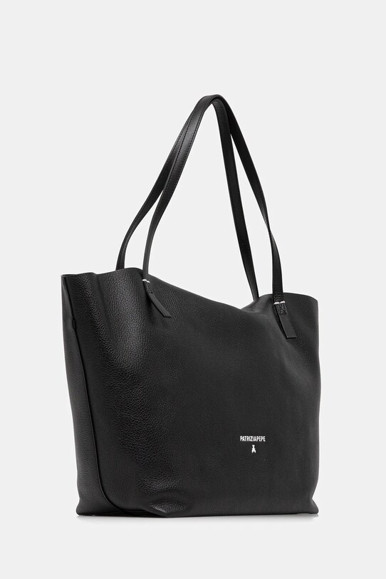 Δερμάτινη τσάντα Patrizia Pepe 2B0130.L148 μαύρο SS25
