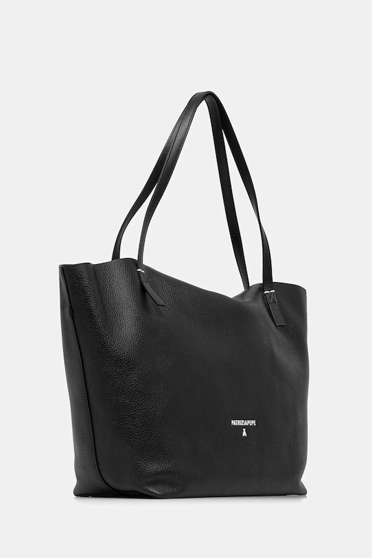 Δερμάτινη τσάντα Patrizia Pepe 2B0130.L148 μαύρο AW25