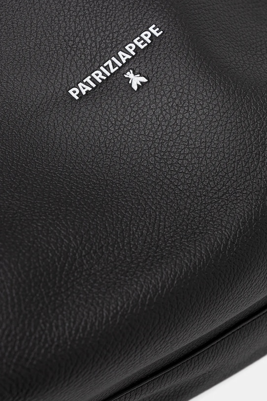 Kožená kabelka Patrizia Pepe čierna 2B0130.L148