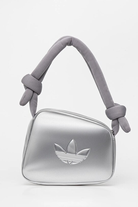 Kabelka adidas Originals AIRLINER imitácia lakovanej kože strieborná JC6016