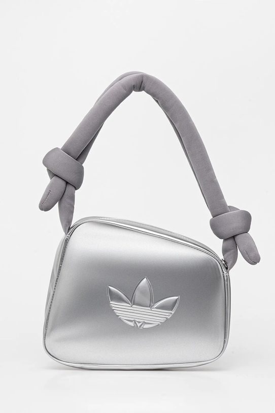 Kabelka adidas Originals AIRLINER imitácia lakovanej kože strieborná JC6016