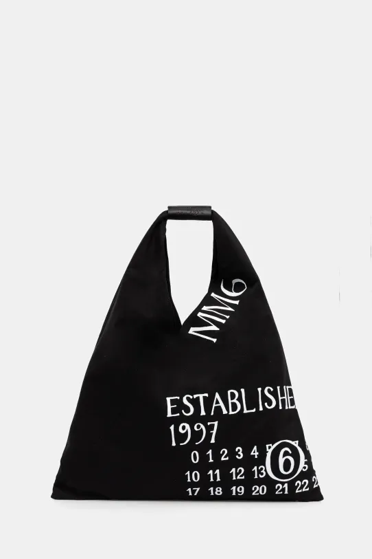 Бавовняна сумка MM6 Maison Margiela надрук чорний S54WD0039.P7260