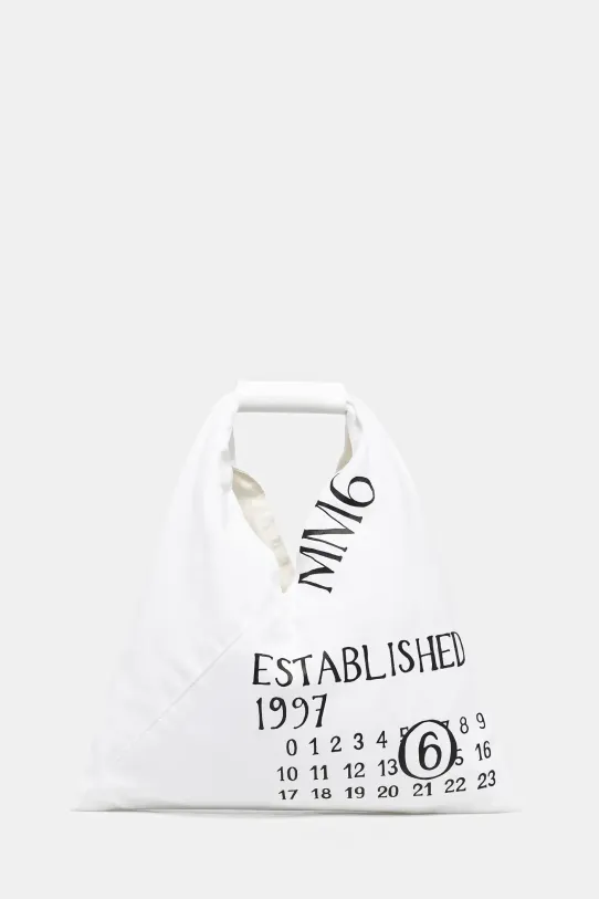 Βαμβακερή τσάντα MM6 Maison Margiela υφασμάτινο λευκό SB6WD0013.P7260