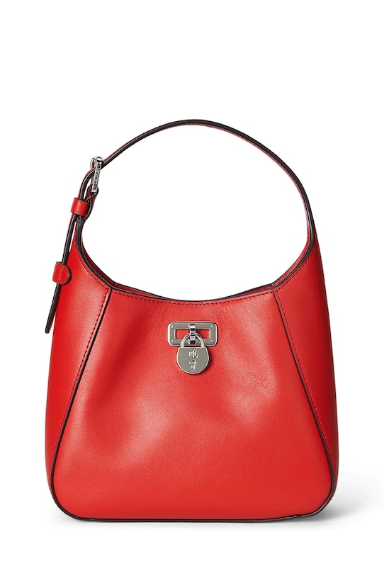 Usnjena torbica Lauren Ralph Lauren Ne ustreza A4 oranžna 431966750