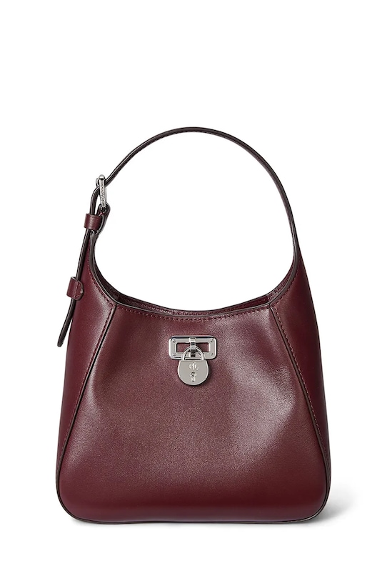 Kožená kabelka Lauren Ralph Lauren usňová koža burgundské 431966750