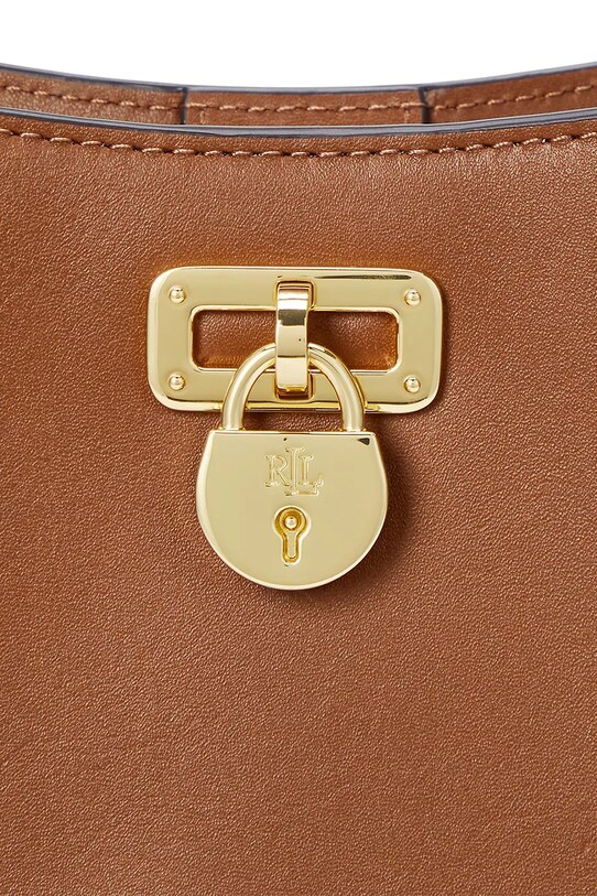 Kožená kabelka Lauren Ralph Lauren 431966750 hnedá