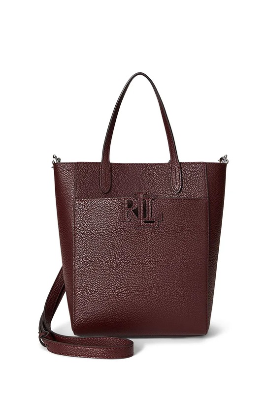 Kožená kabelka Lauren Ralph Lauren nášivka burgundské 431966760