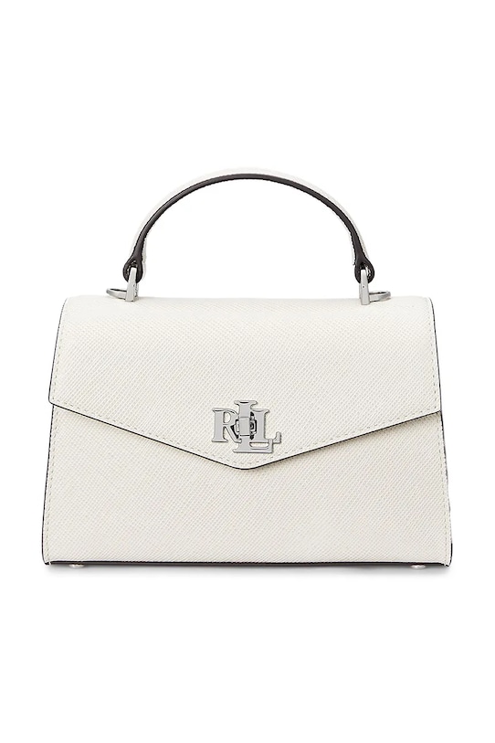 Кожена чанта Lauren Ralph Lauren гладка кожа бял 431966765