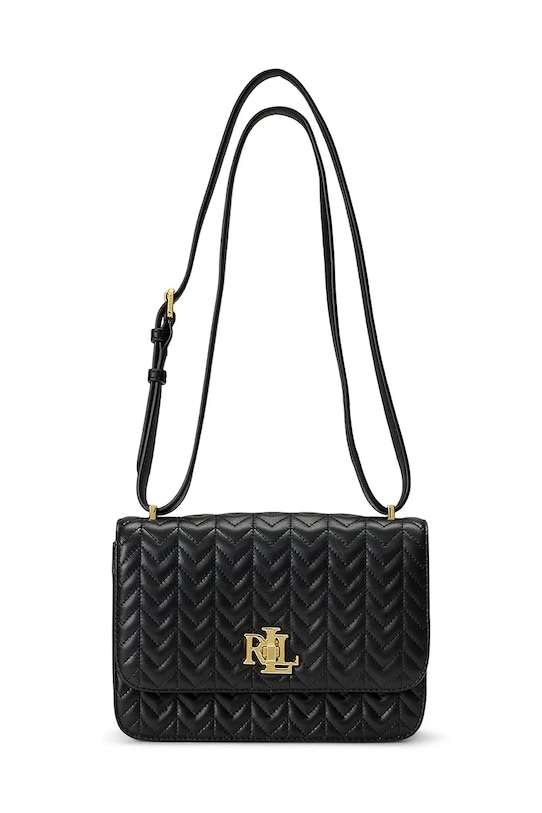 Usnjena torbica Lauren Ralph Lauren Ne ustreza A4 črna 431966768