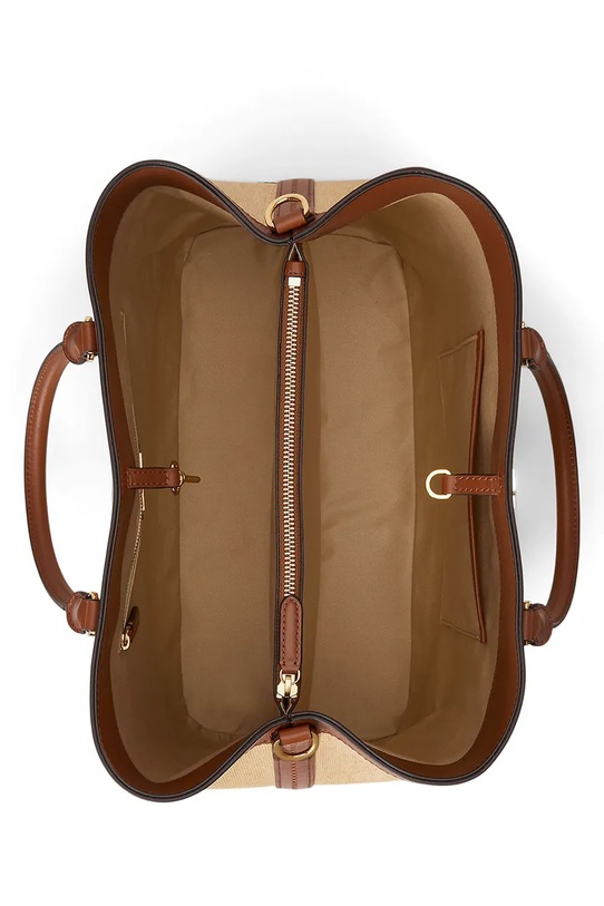 Lauren Ralph Lauren torebka shopper damska skórzana brązowy 431966776