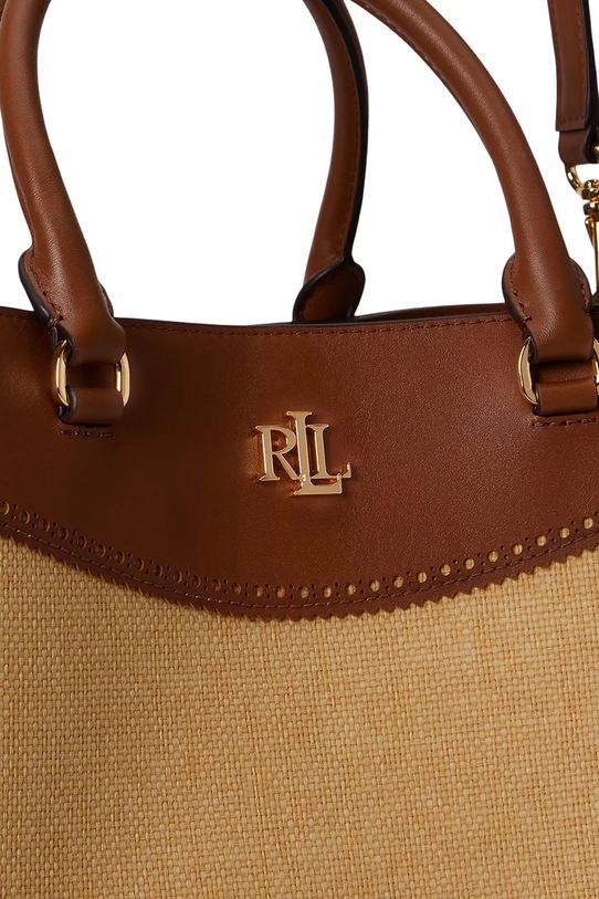 Lauren Ralph Lauren torebka shopper damska skórzana 431966776 brązowy