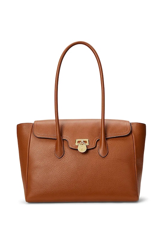 Lauren Ralph Lauren borsa a mano in pelle pelle fiore marrone 431966862