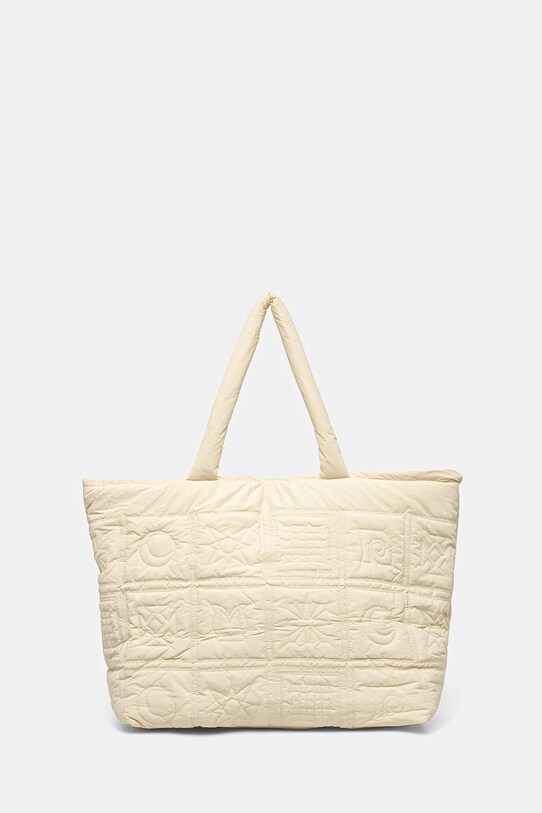 Τσάντα Nanushka SYMBOLQUILTTOTE υφασμάτινο μπεζ NU24FWBT12611
