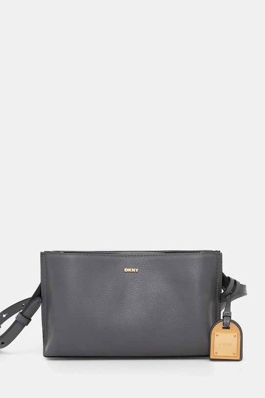 Kožená kabelka Dkny přírodní kůže šedá R44E1I54