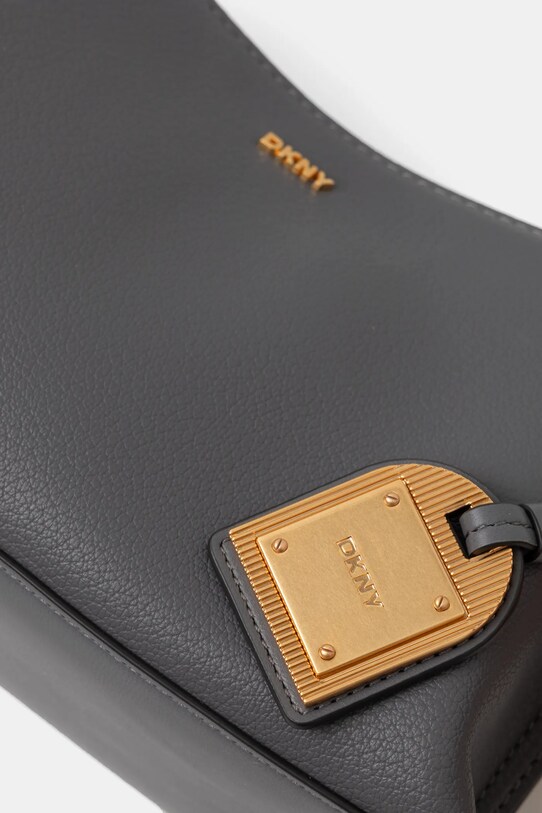 Kožená kabelka Dkny sivá R44E1I54