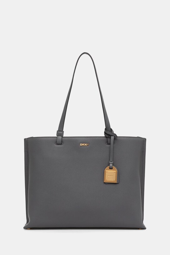 Кожаная сумочка Dkny кожа серый R44A1I52