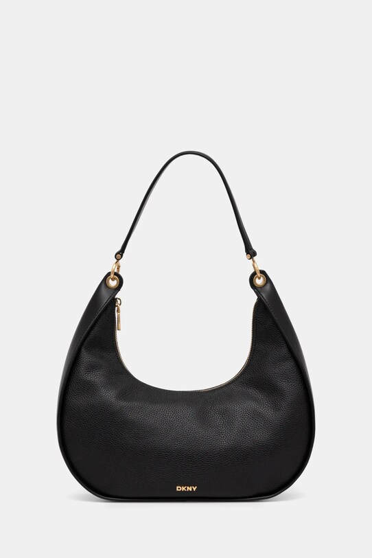 Шкіряна сумочка Dkny лицьова шкіра чорний R44CAI48