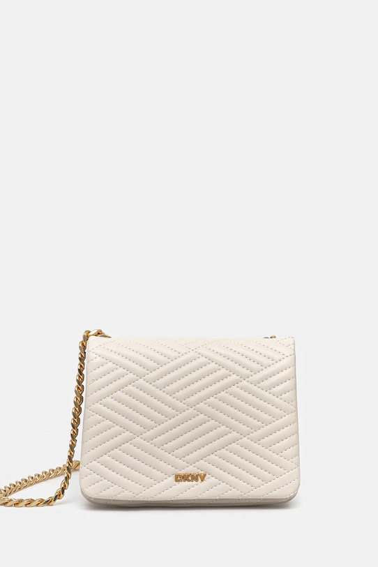 Шкіряна сумочка Dkny лицьова шкіра бежевий R44EKI06