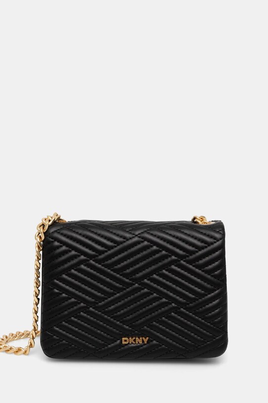 Шкіряна сумочка Dkny лицьова шкіра чорний R44EKI06