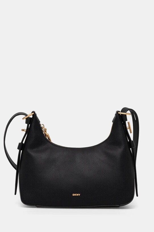 Шкіряна сумочка Dkny лицьова шкіра чорний R44EAI65