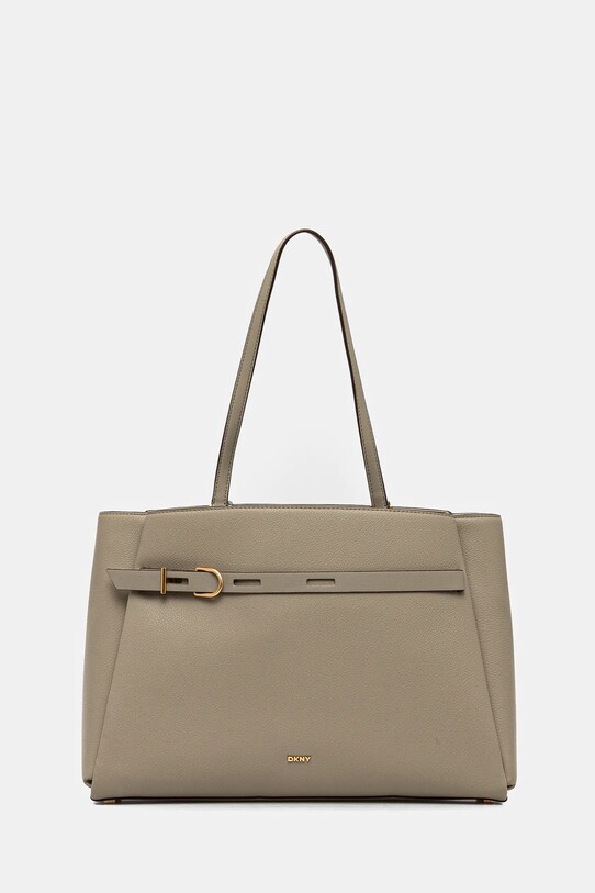 Шкіряна сумочка Dkny лицьова шкіра бежевий R44AAI67