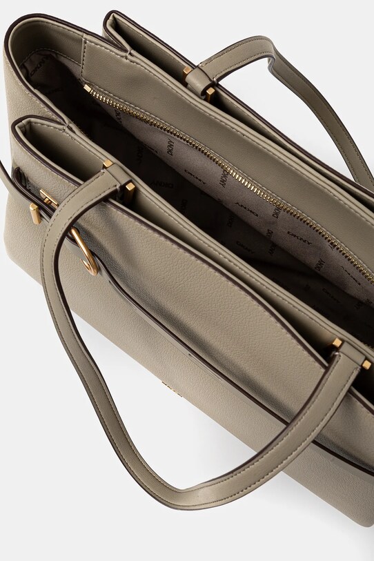 Kožená kabelka Dkny R44AAI67 béžová