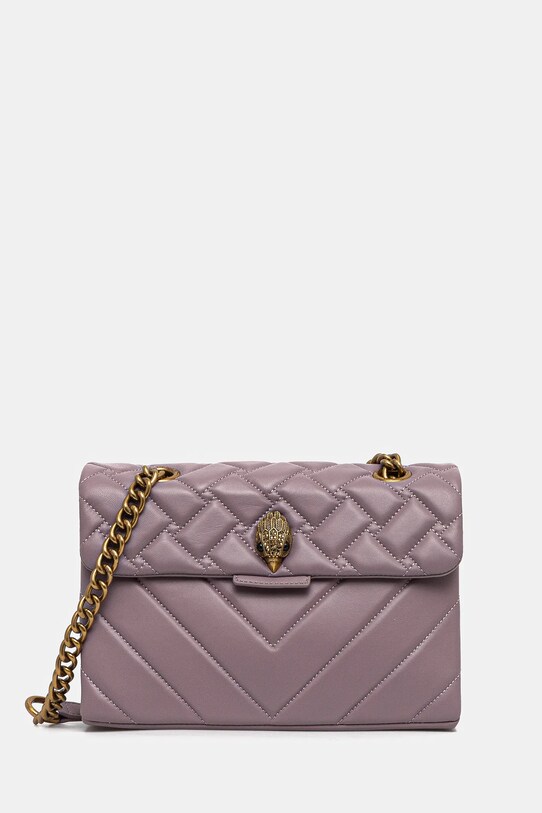 Kožna torba Kurt Geiger London zrnata koža ljubičasta 3586295109