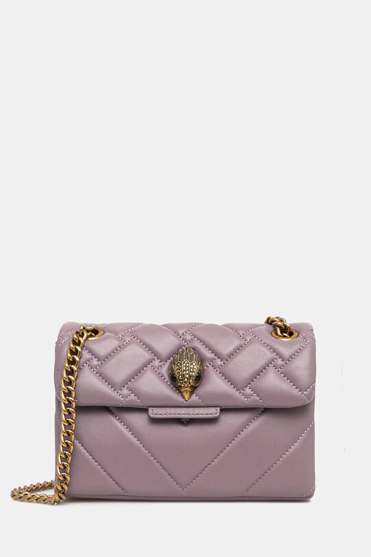 Kožna torba Kurt Geiger London zrnata koža ljubičasta 846395109