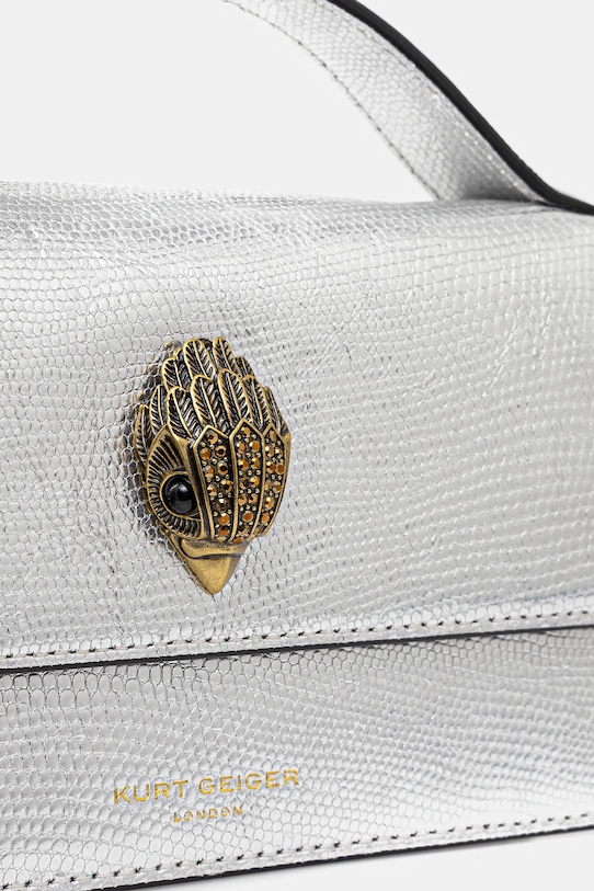 Akcesoria Kurt Geiger London torebka skórzana 2744163109 srebrny