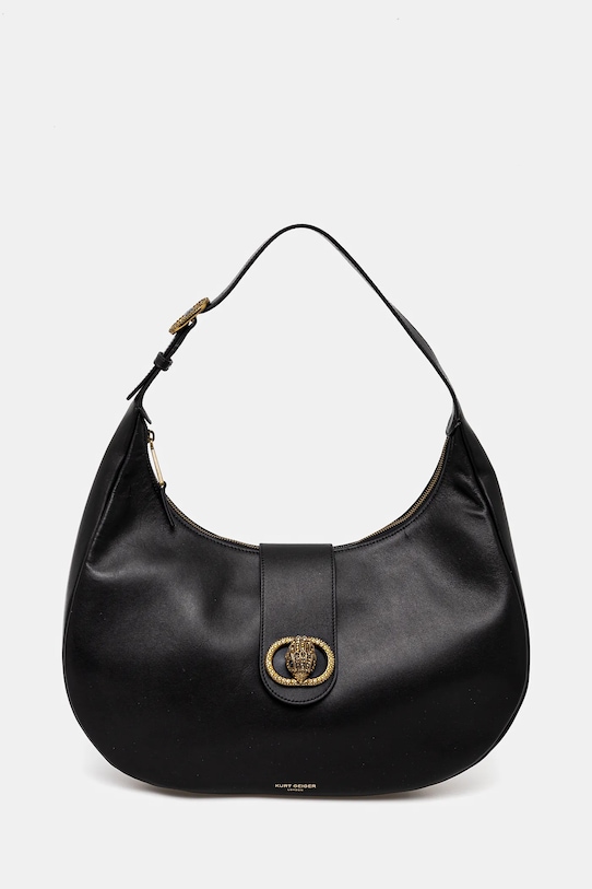 Kožená kabelka Kurt Geiger London usňová koža čierna 4021600109