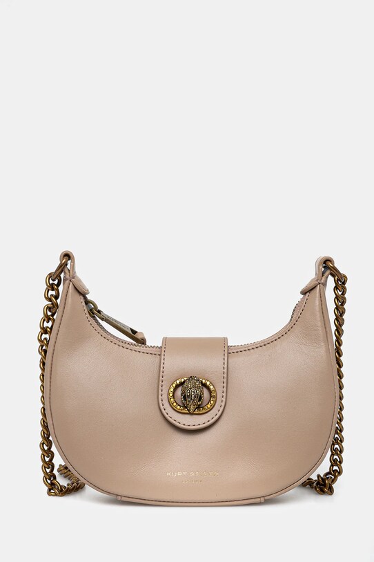 Kožená kabelka Kurt Geiger London usňová koža hnedá 4020140109