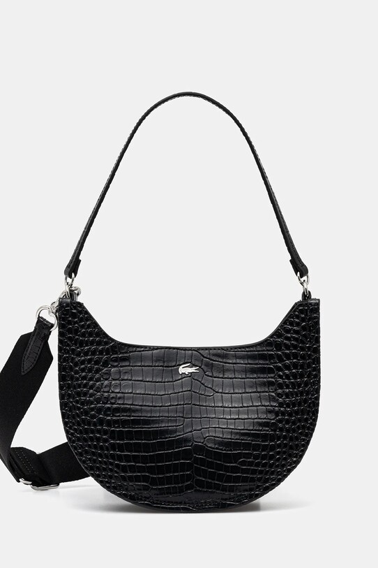 Kabelka Lacoste usňová koža čierna NF4980KL