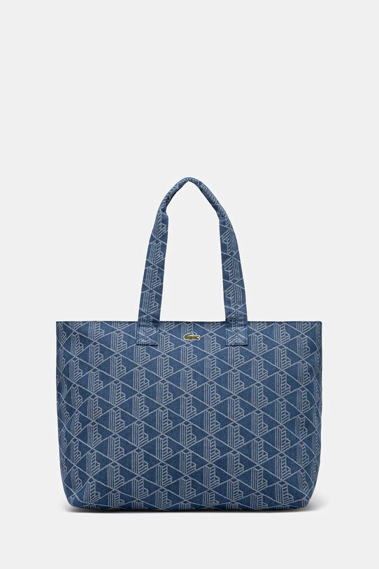Pamučna torba Lacoste krivi plava NU4994PB