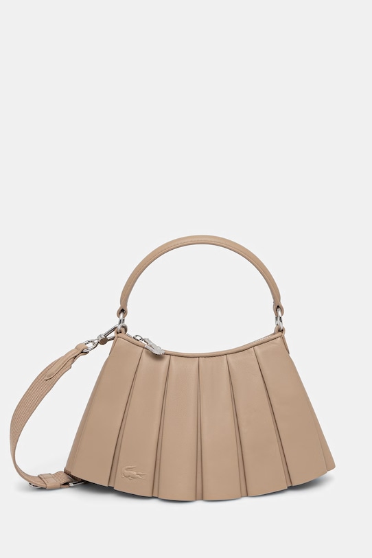 Lacoste torebka skórzana gładkie beżowy NU5011DP